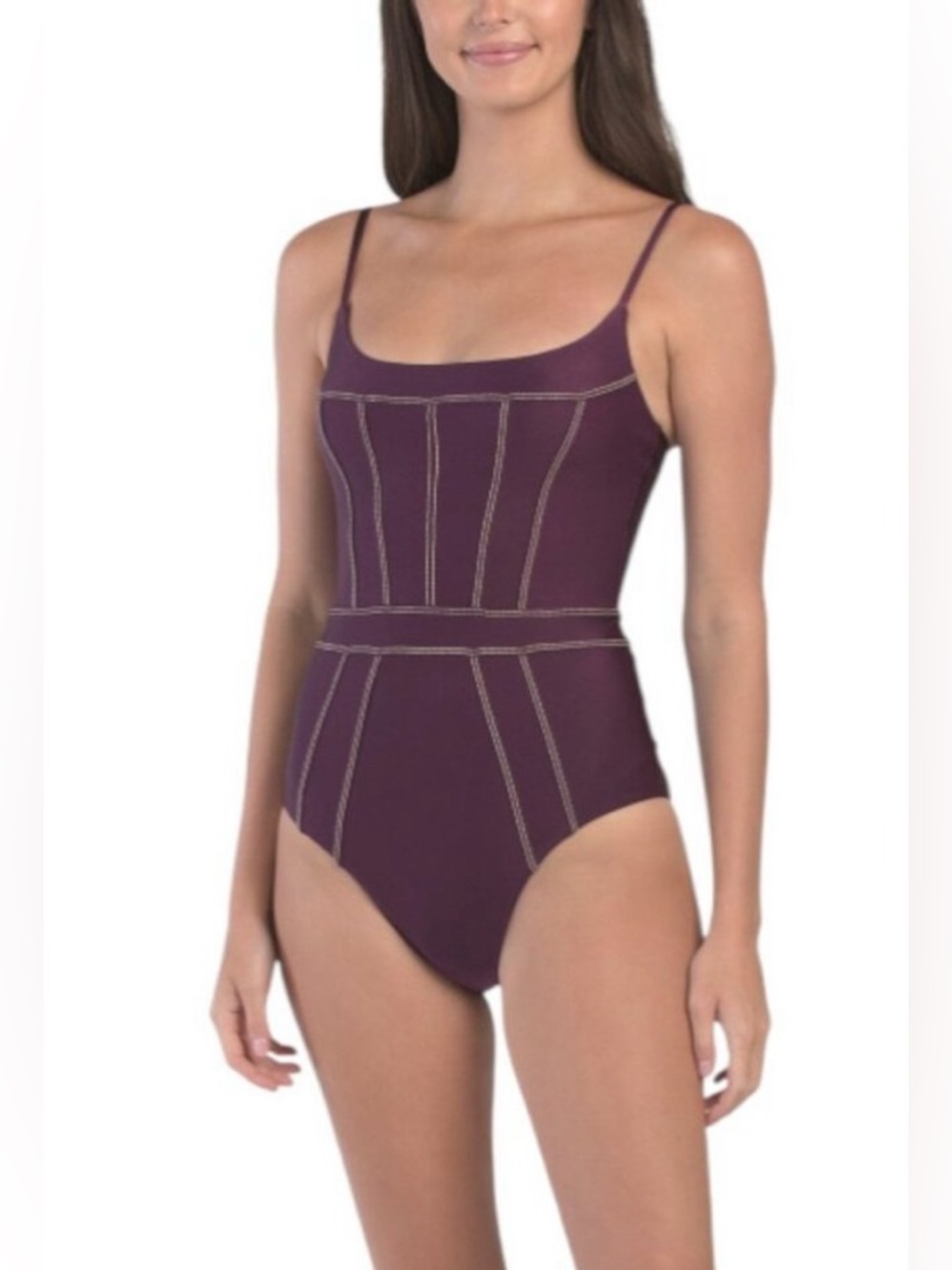Becca Color Sheen One Piece Swimsuit in Purple. Size Large, NWOT